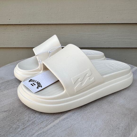 Billabong Cloud Mens Recovery Slides Size 6 Cream Cushioned Sandals New - Picture 3 of 12